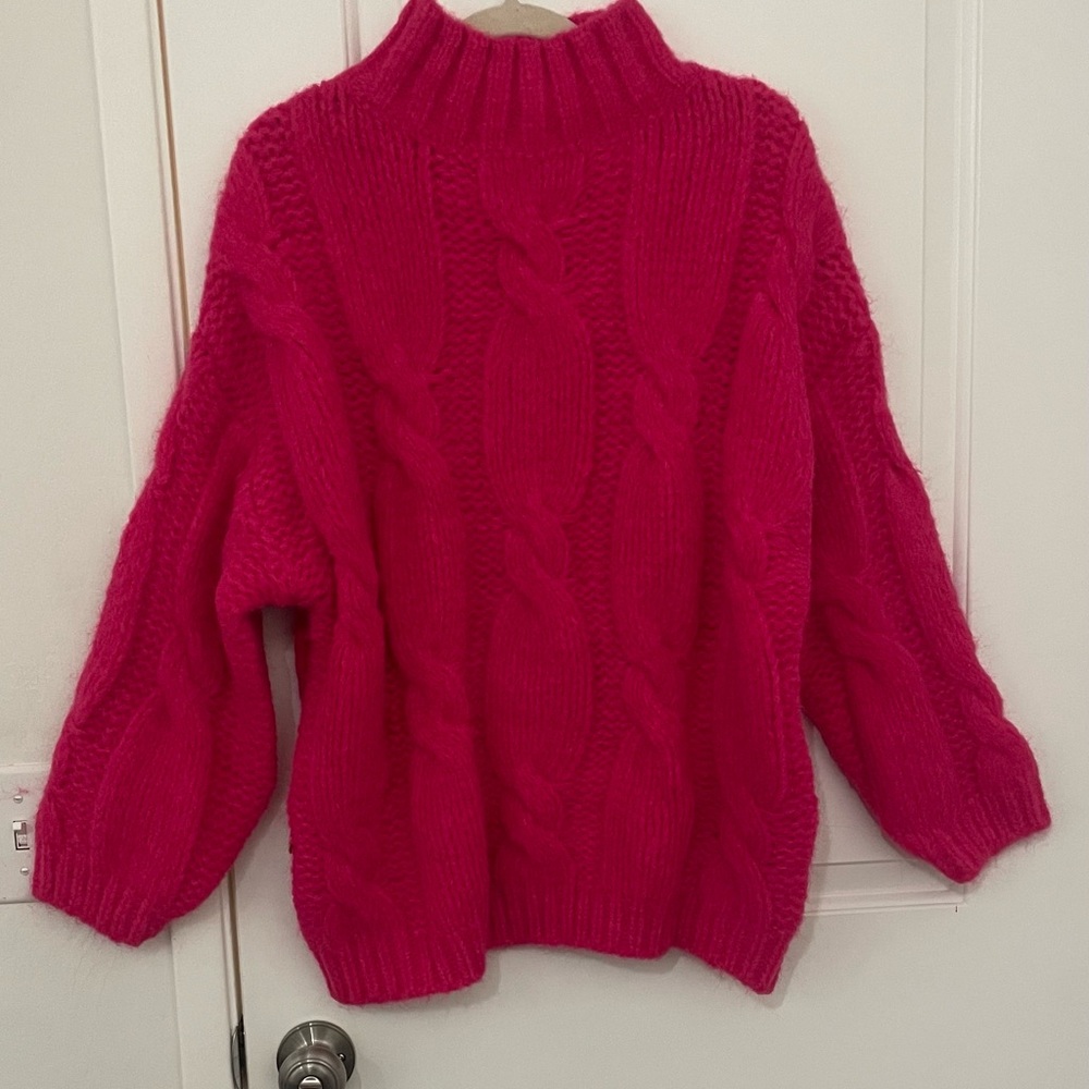 Altar'd State Fuchsia Cable Knit Sweater (NWT)